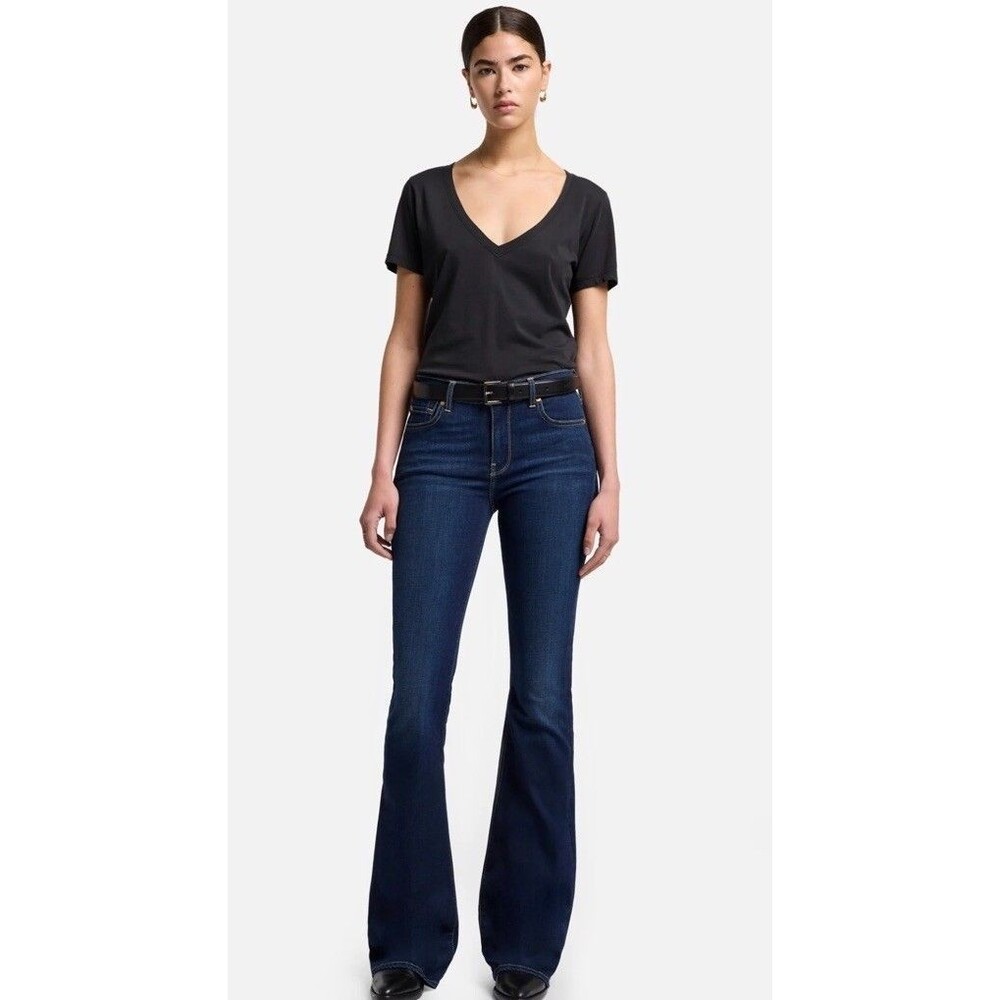 7 For All Mankind Women’s Size 26x35 SLIM ILLUSION HIGH WAIST ALI Flare Jeans